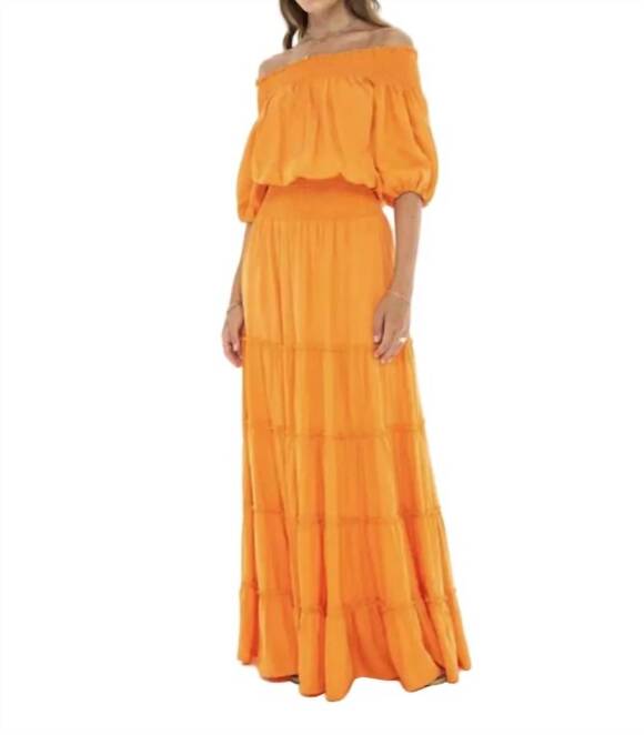 ROMI THE BRAND Dresses & Skirts - NEW ROMI THE BRAND solid off the shoulder maxi dress in orange